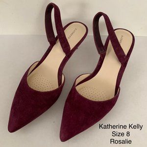 Katherine Kelly Rosalie Closed Toe Suede Slingback Pumps Size 8